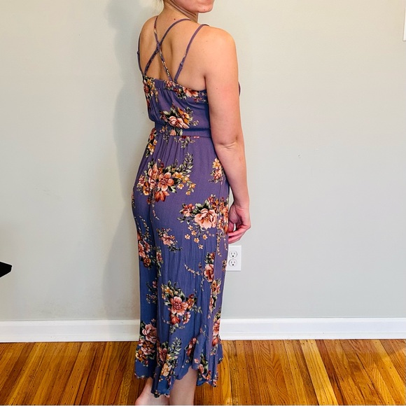 American Eagle Purple Floral Jumpsuit - Picture 3 of 12